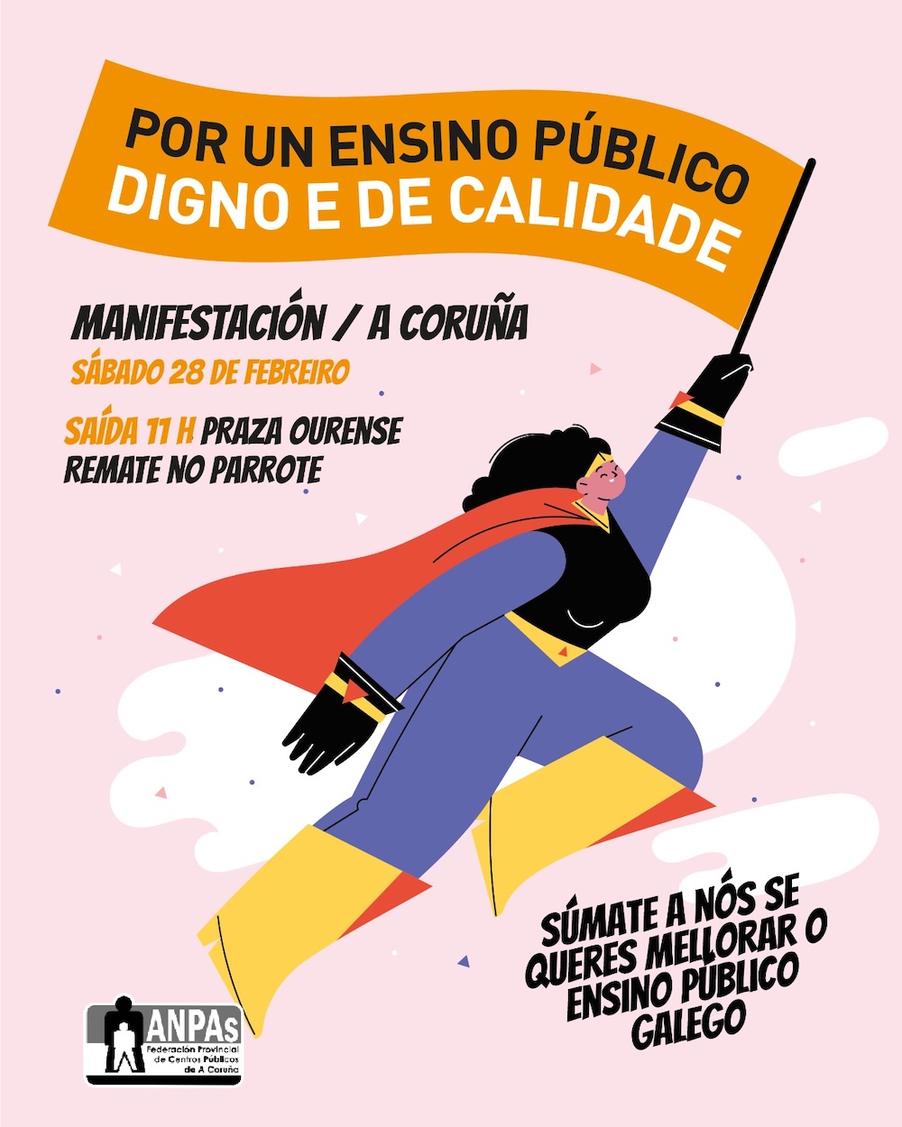 As ANPAs da Coruña uniranse o 28 de febreiro nunha manifestación común