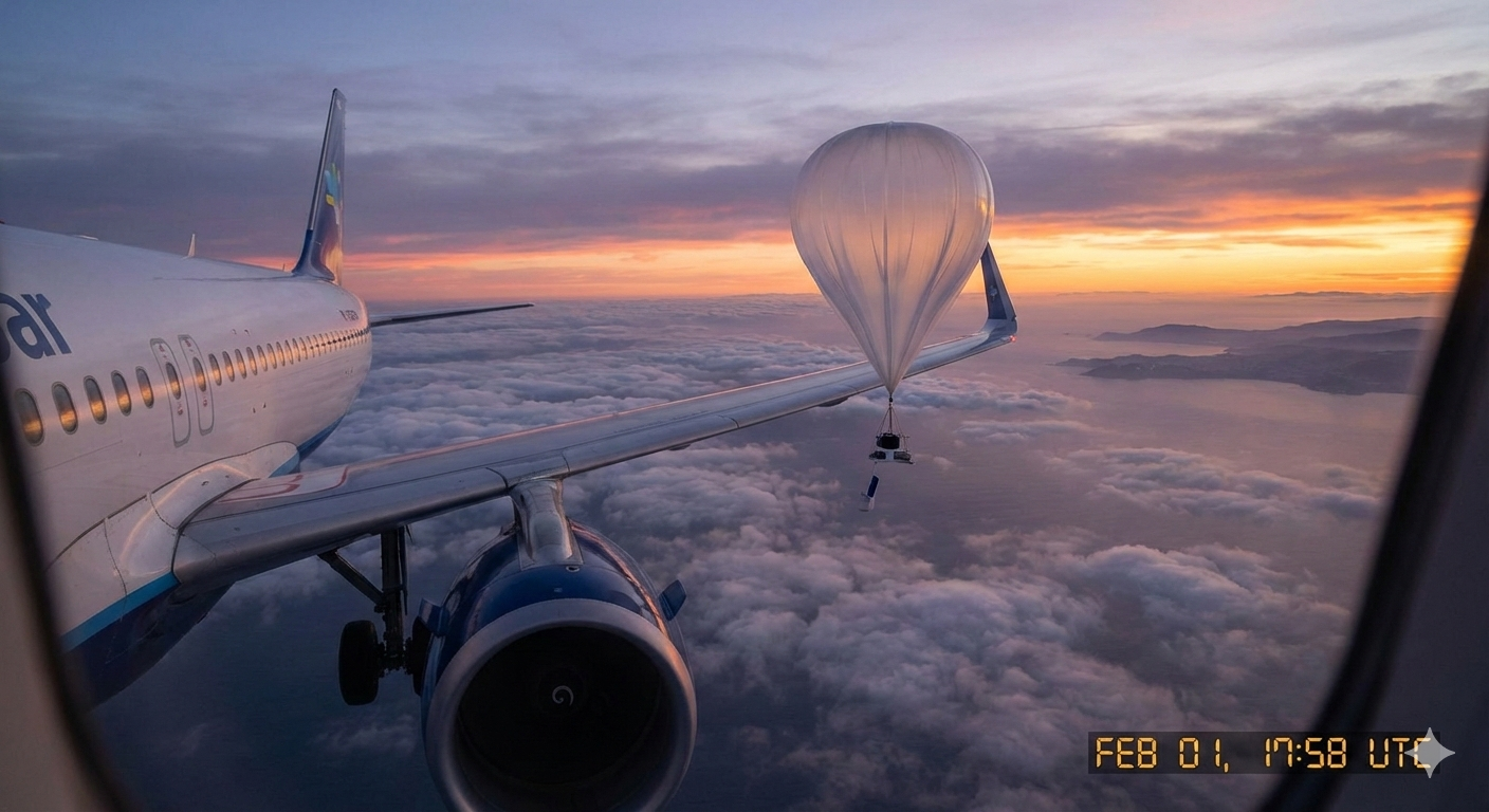 Un globo aerostático, preto de provocar un accidente aéreo sobre a provincia da Coruña