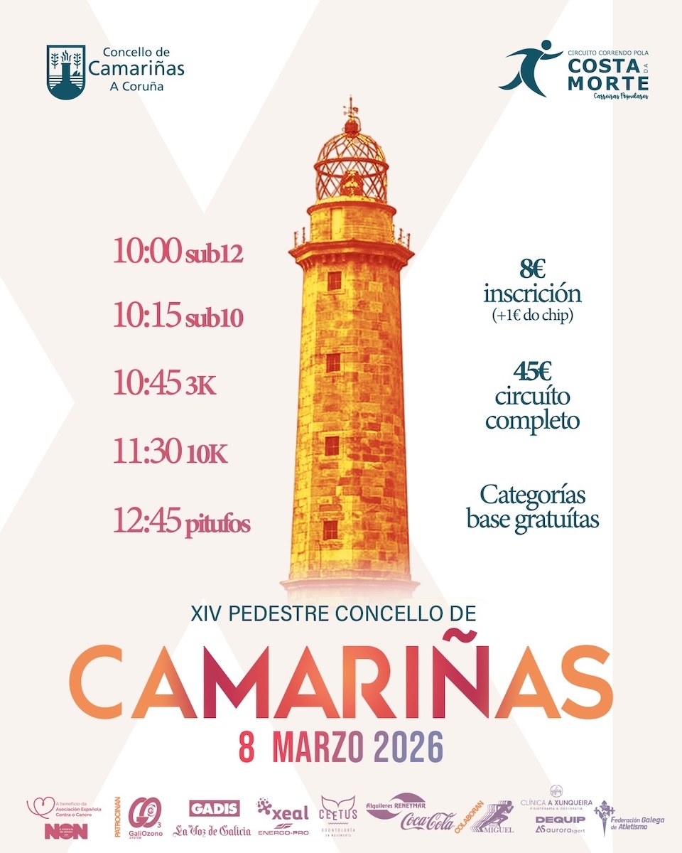 Camariñas abre as inscricións para a súa XIV Carreira Pedestre e solidaria dentro do Circuíto ‘Correndo pola Costa da Morte’