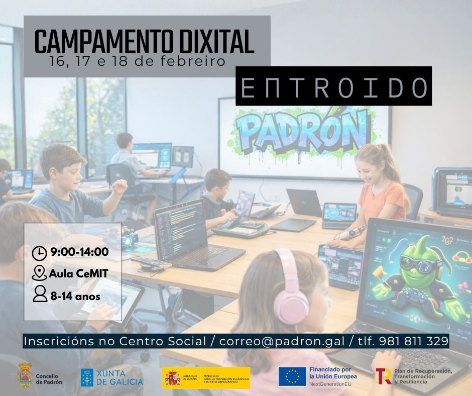 A Aula CeMIT de Padrón acolle no Entroido un campamento dixital para escolares de entre 8 e 14 anos