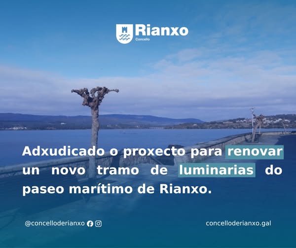 En Rianxo, adxudicado o proxecto para renovar un novo treito de luminarias no paseo marítimo
