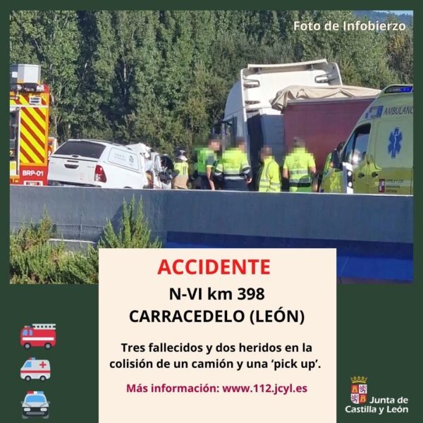 Tres traballadores carballeses perden a vida nun accidente en León