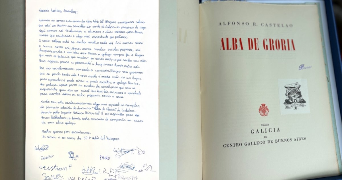 O alumnado do cole de Muras ten unha carta para a Unesco