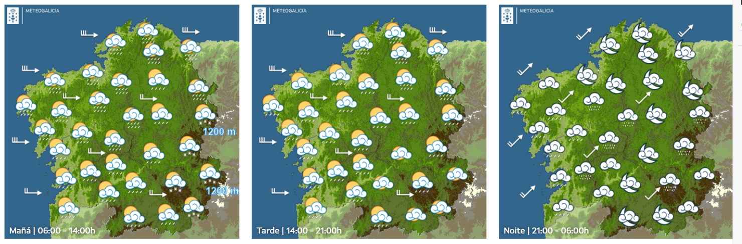 Xoves 4, nubes, chuvias e néboa marcarán o tempo na comarca e Santiago