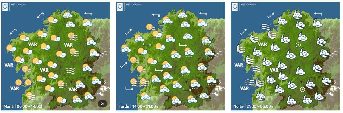 Domingo 19,  nubes e claros e temperaturas sen cambios